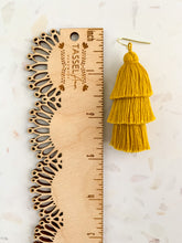 Load image into Gallery viewer, Mustard Tassel Earrings
