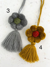 Load image into Gallery viewer, PomPom Flower Tassel-Solid Neutrals

