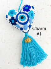 Load image into Gallery viewer, Brass Charm add-on for Evil Eye Heart Tassel
