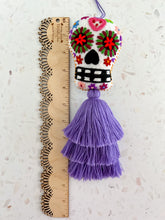 Load image into Gallery viewer, White Sugar Skull Tassel- Purple &amp; More
