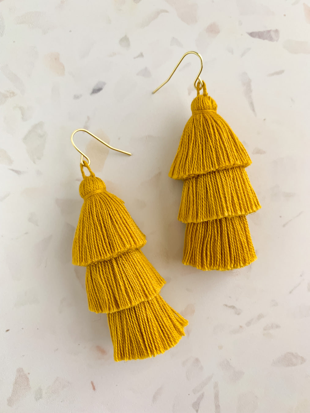 Mustard Tassel Earrings