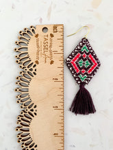 Load image into Gallery viewer, Papalote &quot;Kite&quot; Woven Earrings-Dark colors
